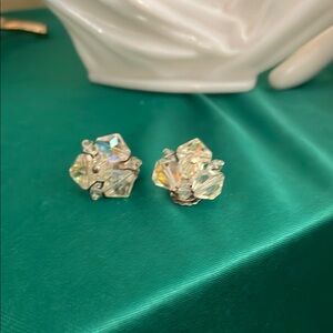 Vintage and Elegant AB Crystal Cluster Earrings